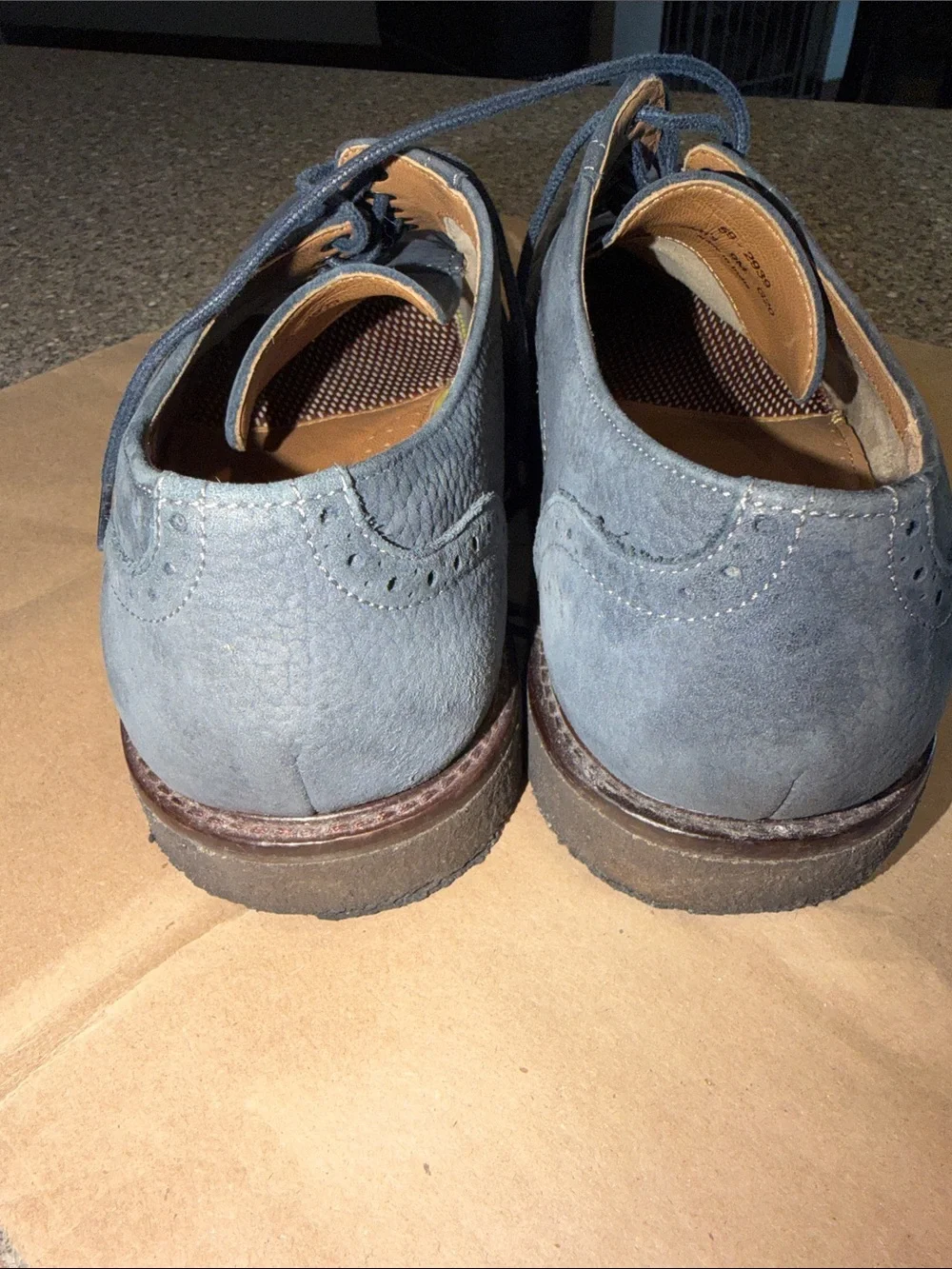 Johnston & Murphy Navy Suede Wingtip Derby Shoes
